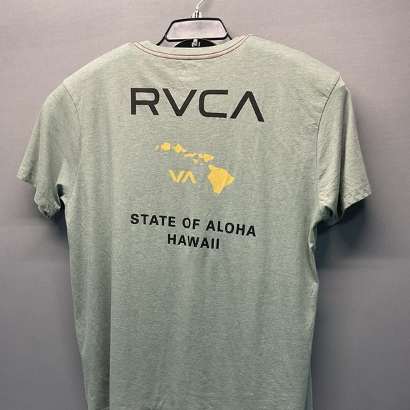 RVCA Men's Sage Green Aloha Tee - Picture 1 of 7